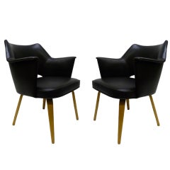 Mid-Century Modern Arm Chairs by Thonet, Pair