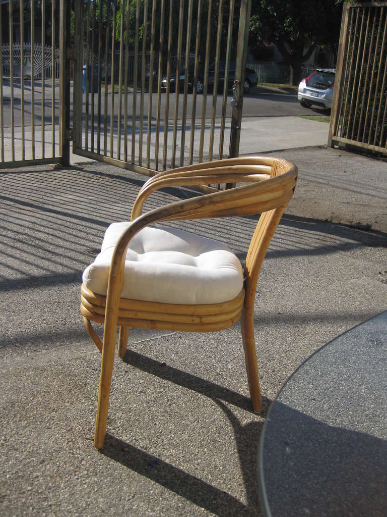 Bamboo and Rattan Dining Set in the Manner of  Paul Frankl 2