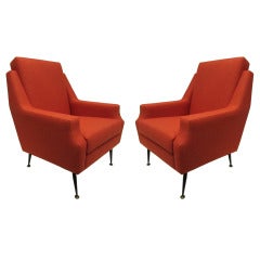 French Mid-Century Armchairs by Erton, Pair