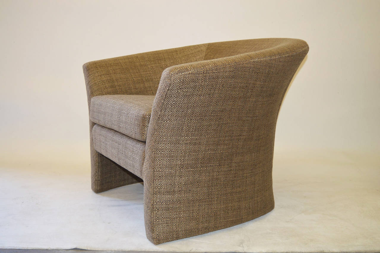 Mid-Century Modern Pair of Architectural Shape Lounge Chairs