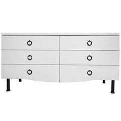Textured Six Drawer Dresser with Lacquer Finish