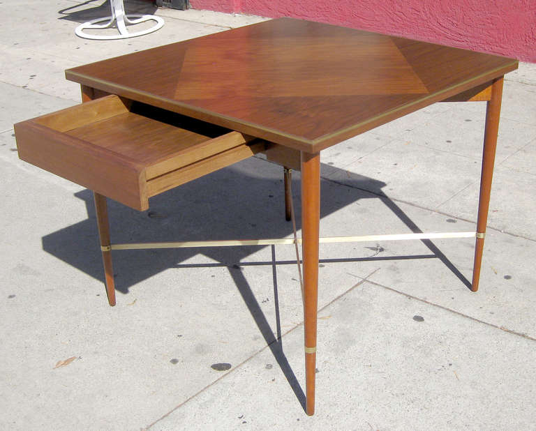 Walnut Game Table by Paul McCobb In Excellent Condition In Pasadena, CA