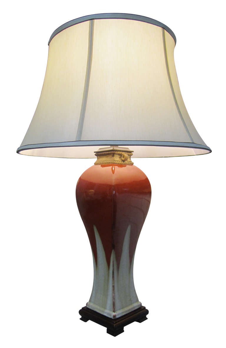 American Pair of Mid-Century Modern Glazed Ceramic Lamps