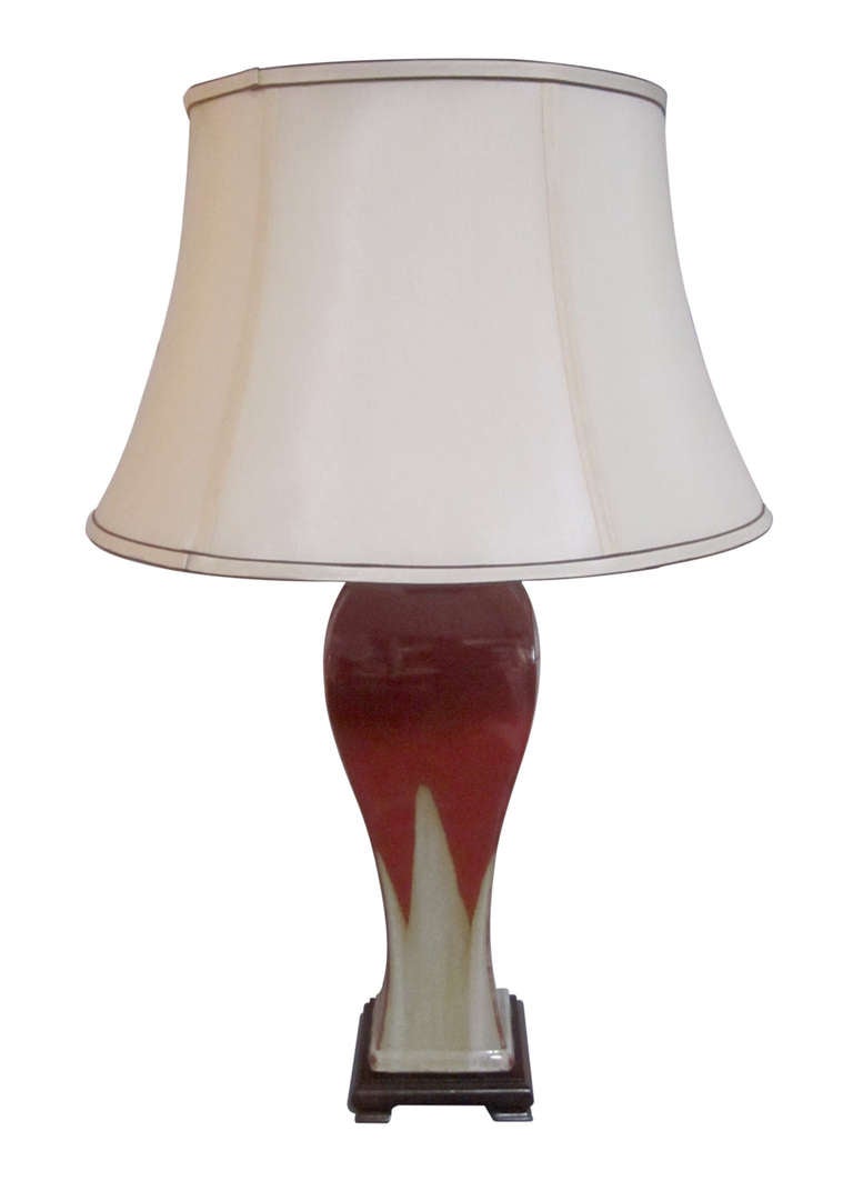 Pair of Mid-Century Modern Glazed Ceramic Lamps 1