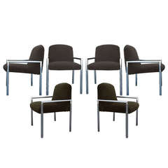 Set of 6 Architectural and Minimal Chrome Chairs