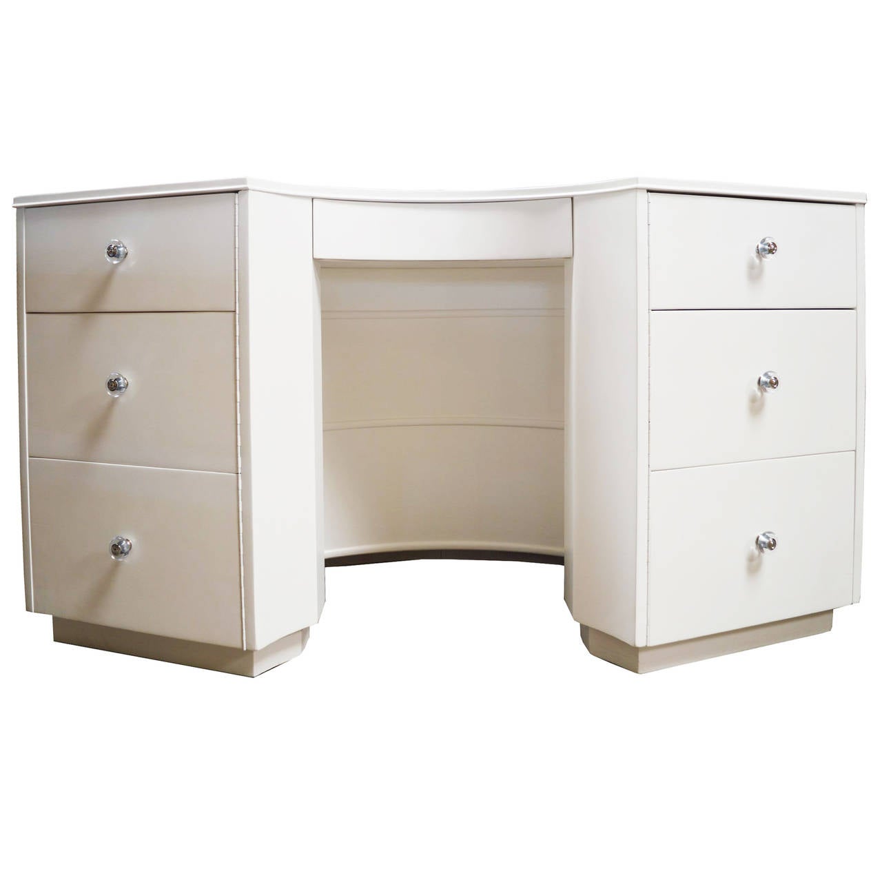 Half Circle White Lacquered Desk Attributed To Edward Wormley At 1stdibs Half Circle White Lacquered Desk Attributed To Edward Wormley For
