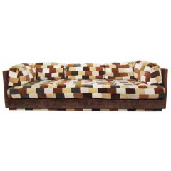 Milo Baughman Sofa with Jack Lenor Larsen "Patchwork" Upholstery