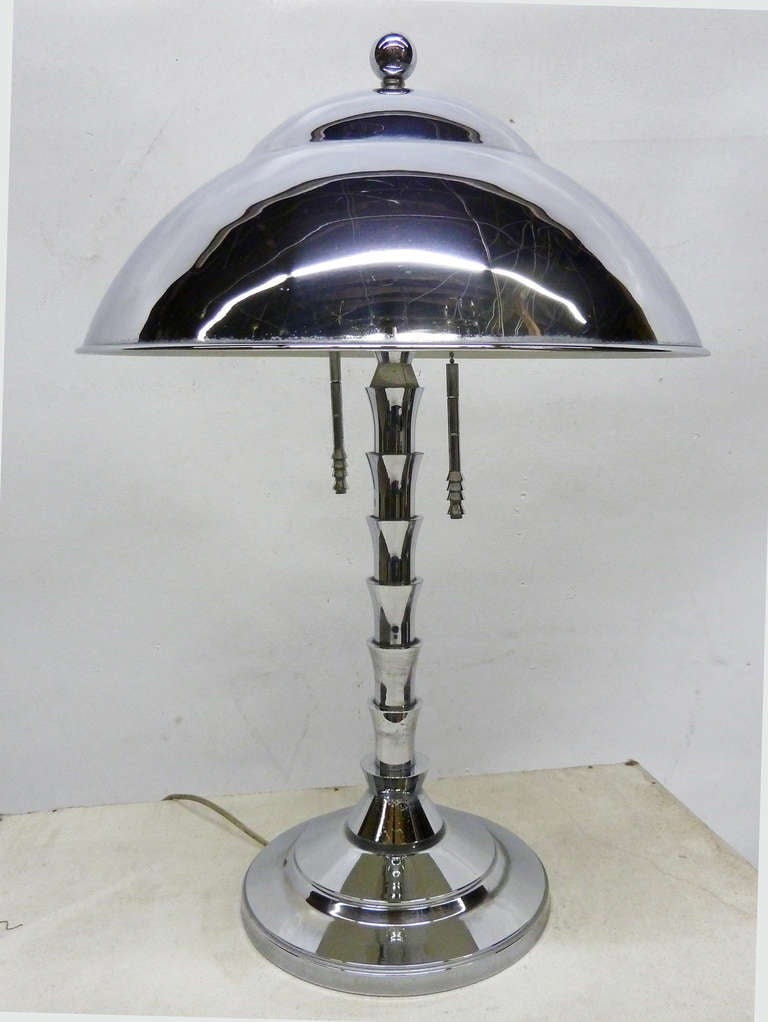 Jay Spectre Chrome Table Lamp for Paul Hanson In Good Condition In Pasadena, CA
