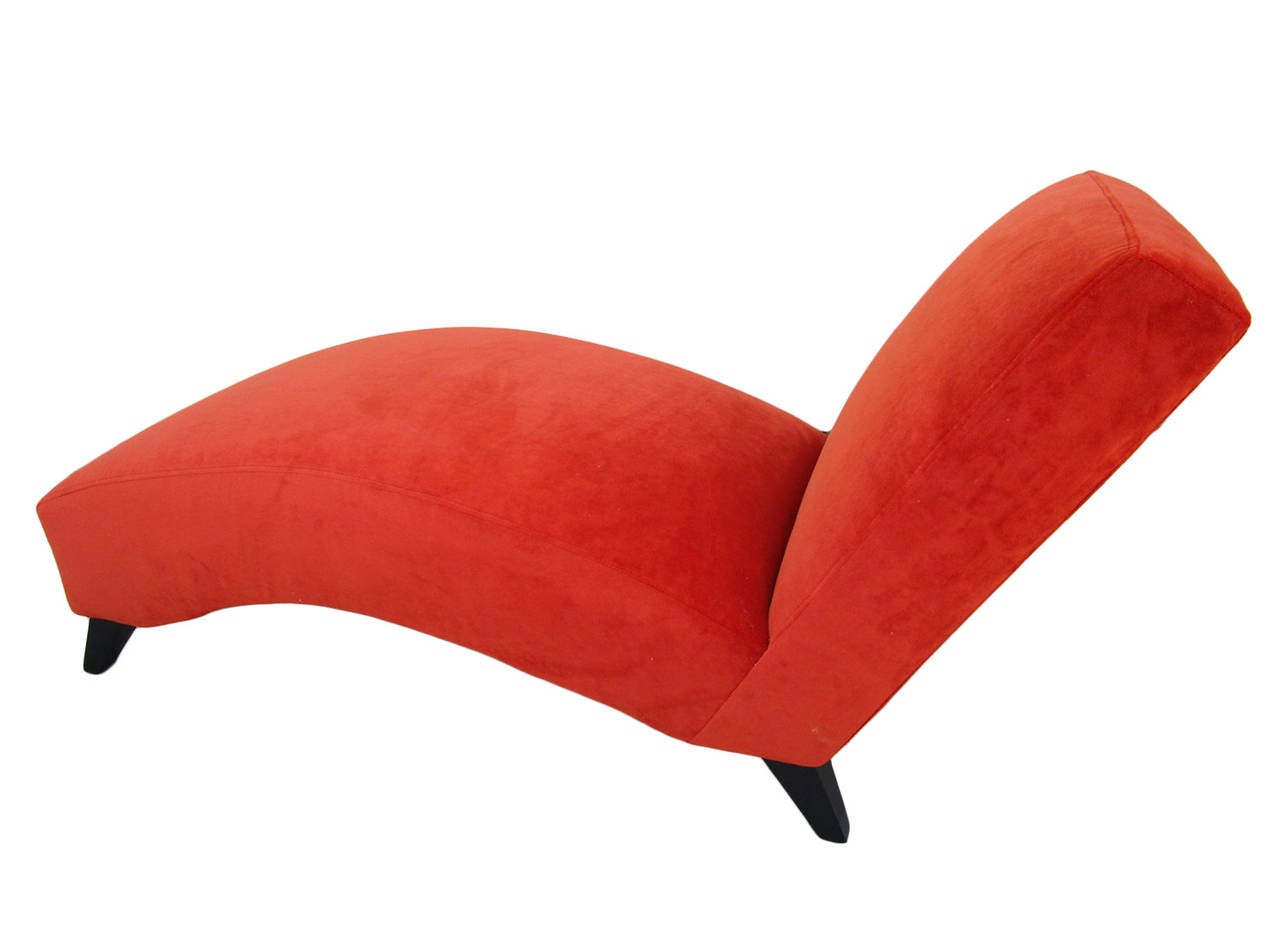 Mid-Century Modern Rust Velvet Comfortable Chaise