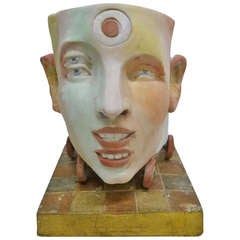 Quirky Double Mask Sculpture