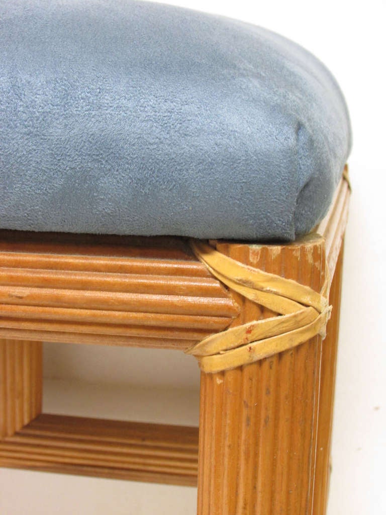 Mid-20th Century McGuire Petite Bench in Carved Wood