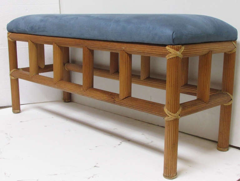 American McGuire Petite Bench in Carved Wood