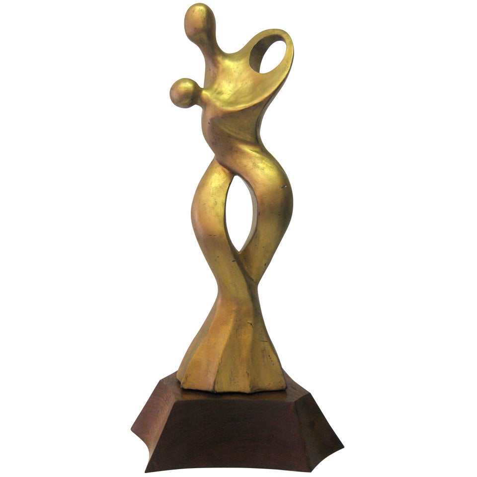 Gilded Sculpture of Entwined Couple