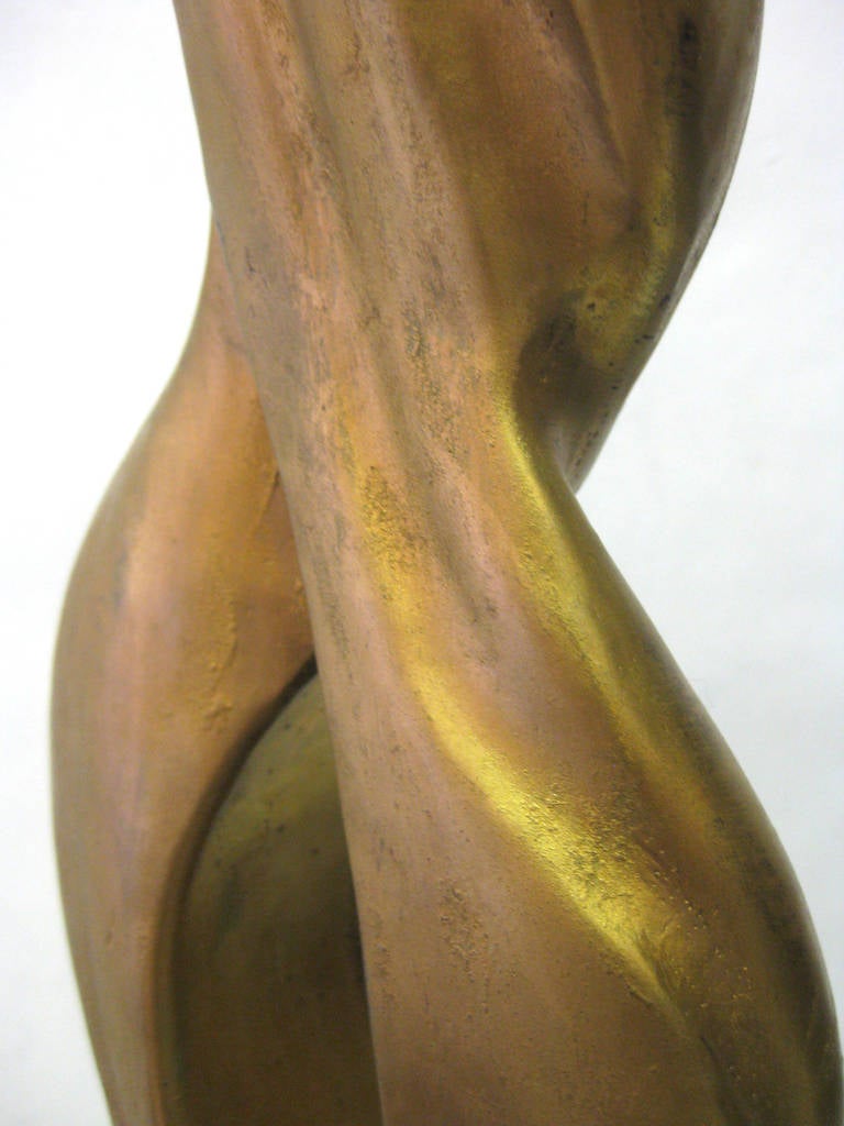 Plaster Gilded Sculpture of Entwined Couple