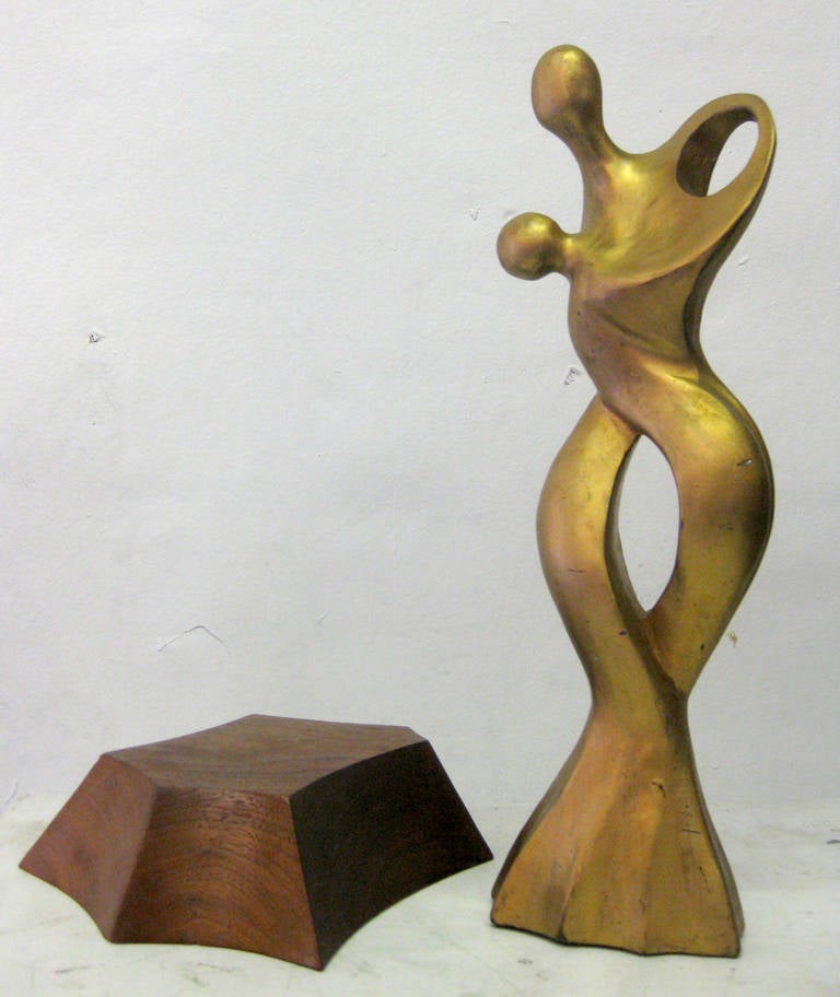 American Gilded Sculpture of Entwined Couple