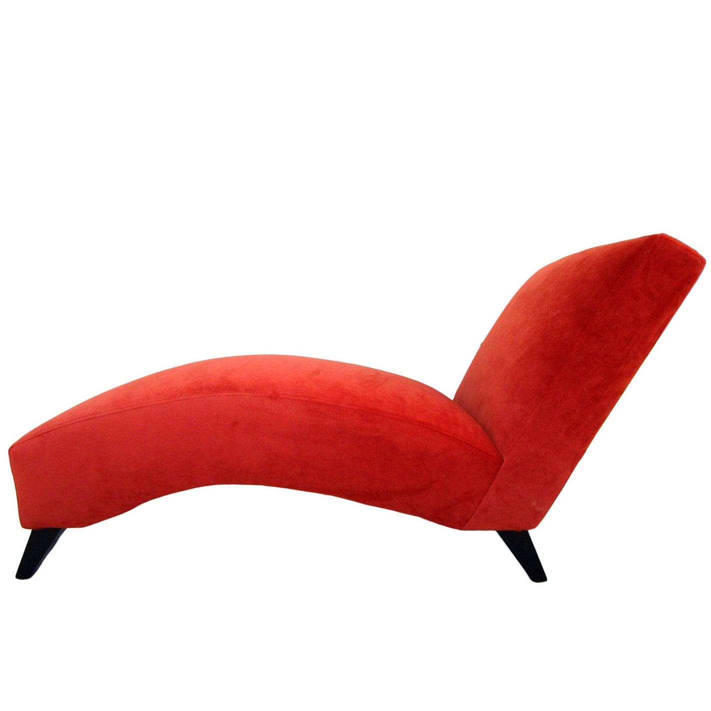 Rust Velvet Comfortable Chaise