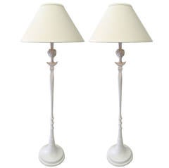 Pair of Floor Lamps after Giacometti for Jean Michel Frank