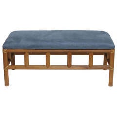 McGuire Petite Bench in Carved Wood