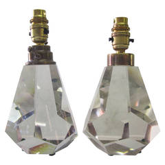 Pair of Baccarat Crystal Lamps