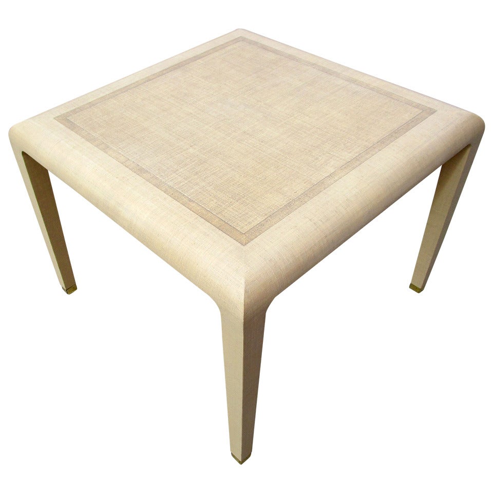 Raffia Wrapped Square Table by Harrison Van Horn