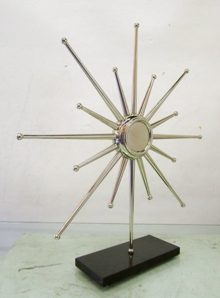 Mid-Century Modern Space Age Chrome Starburst Clock