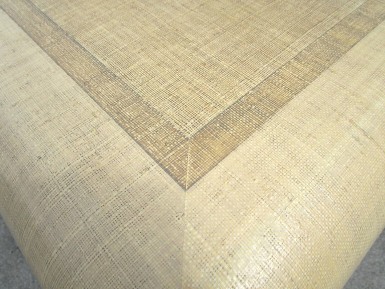 Late 20th Century Raffia Wrapped Square Table by Harrison Van Horn