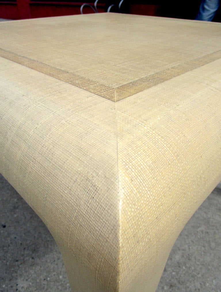Raffia Wrapped Square Table by Harrison Van Horn 1