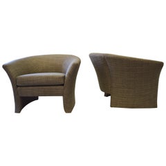 Pair of Architectural Shape Lounge Chairs