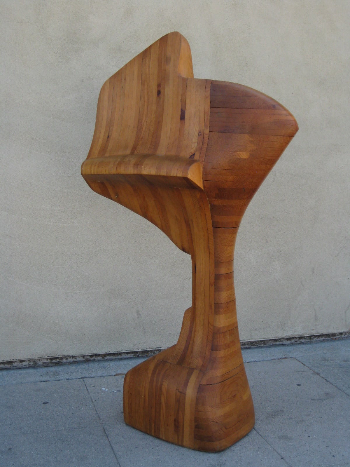 Four Feet 1/2 High Californian Arts and Crafts Stacked Wood Sculpture In Excellent Condition In Pasadena, CA