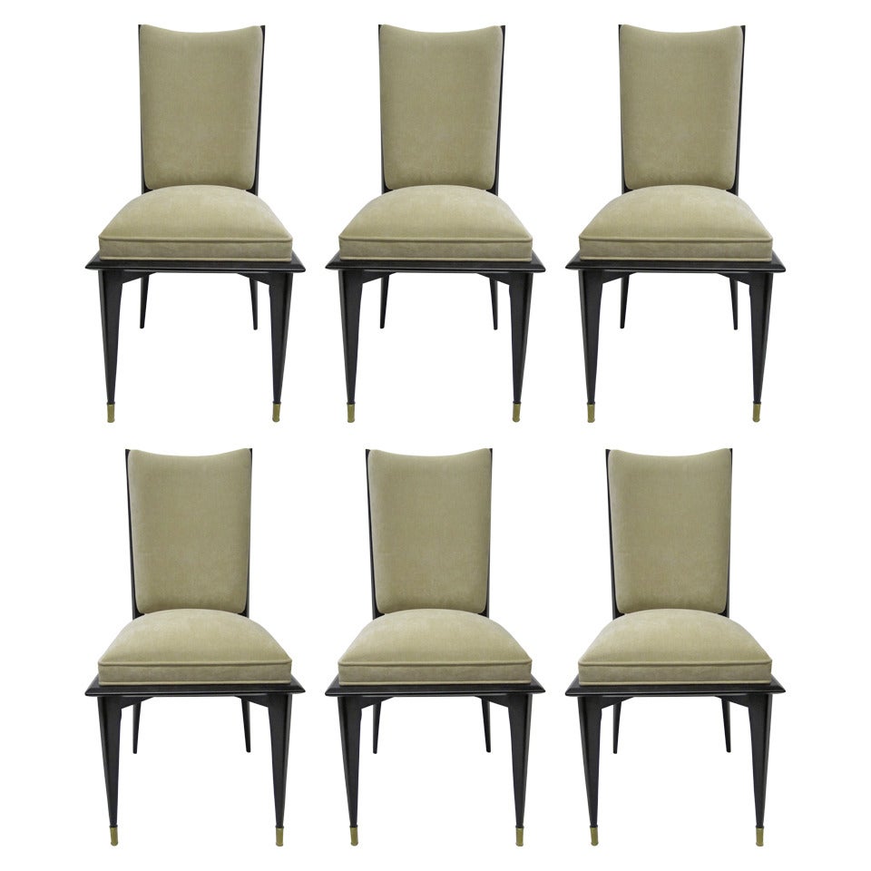 Elegant  French Dining Chairs, Set of Six