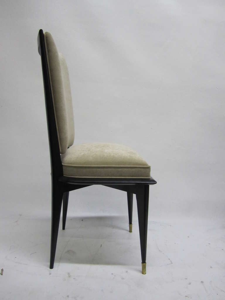 Mid-Century Modern Elegant  French Dining Chairs, Set of Six