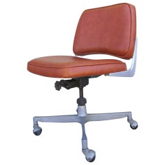 Industrial Style Cast Aluminum and Leather Office Chair