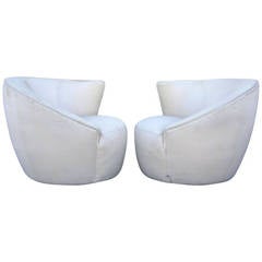 Pair of Nautilus Chairs by Vladimir Kagan for Directional