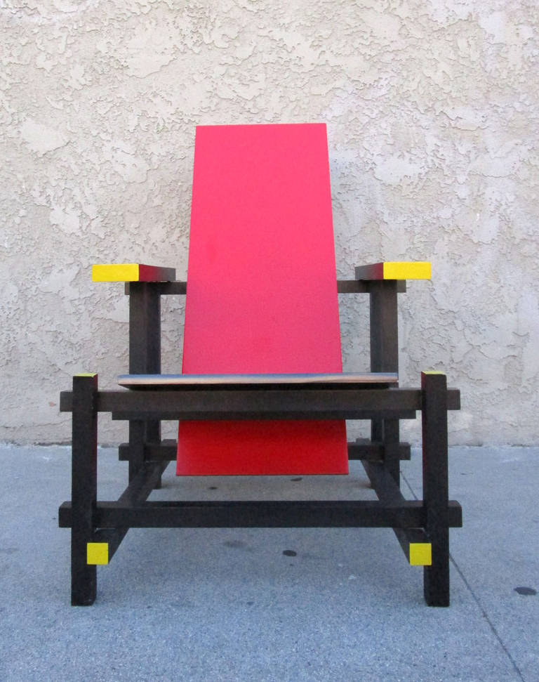 Italian De Stijl Chair by Gerrit Thomas Rietveld for Cassina