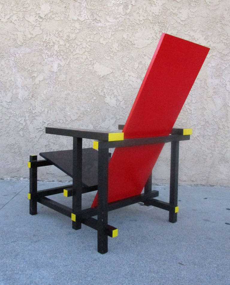 Late 20th Century De Stijl Chair by Gerrit Thomas Rietveld for Cassina