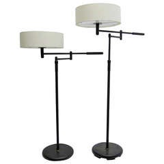 Adjustable, Swing-Arm Floor Lamps, Pair