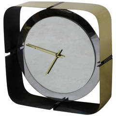 Rare Brass Clock by Curtis Jere