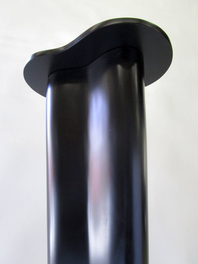 Mid-20th Century Free-Form Pedestal in Black Lacquer