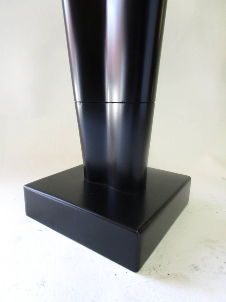Wood Free-Form Pedestal in Black Lacquer