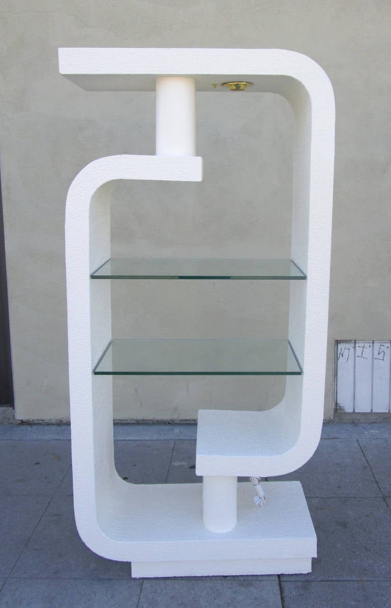 Sculptural Shelf in Plaster and Glass at 1stDibs