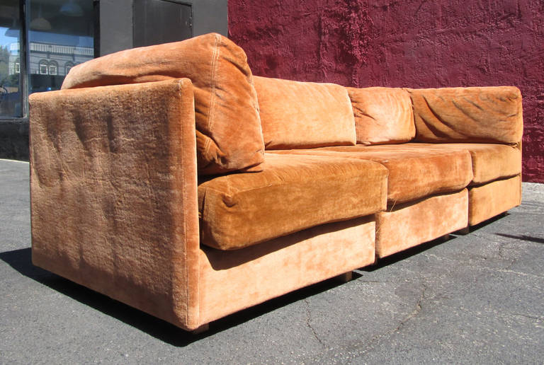 Three-Piece Modular Sectional Sofa by Milo Baughman In Good Condition In Pasadena, CA