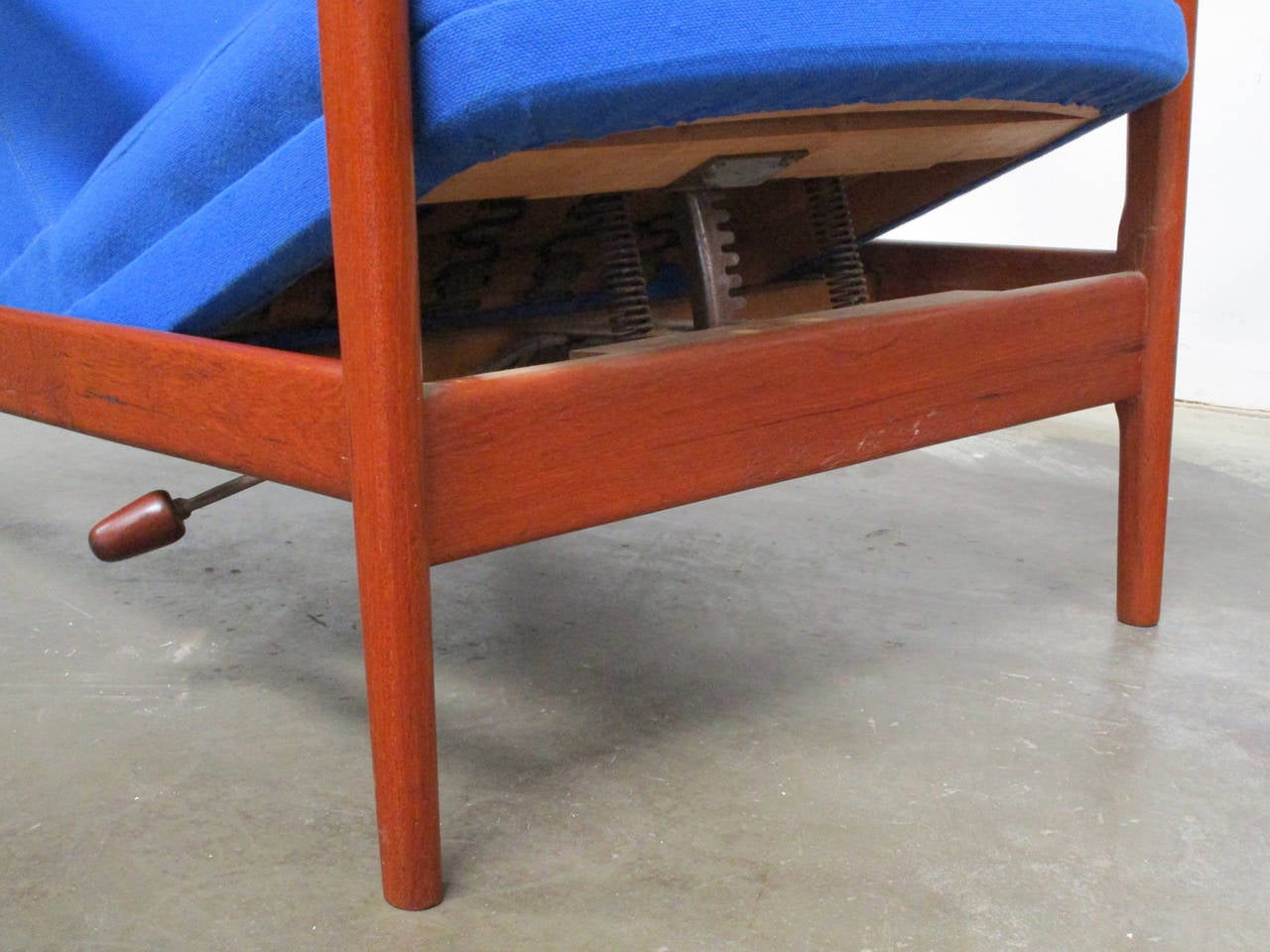 Midcentury Reclining Armchair with Tilting Stool by Alf Svenson In Excellent Condition In Pasadena, CA