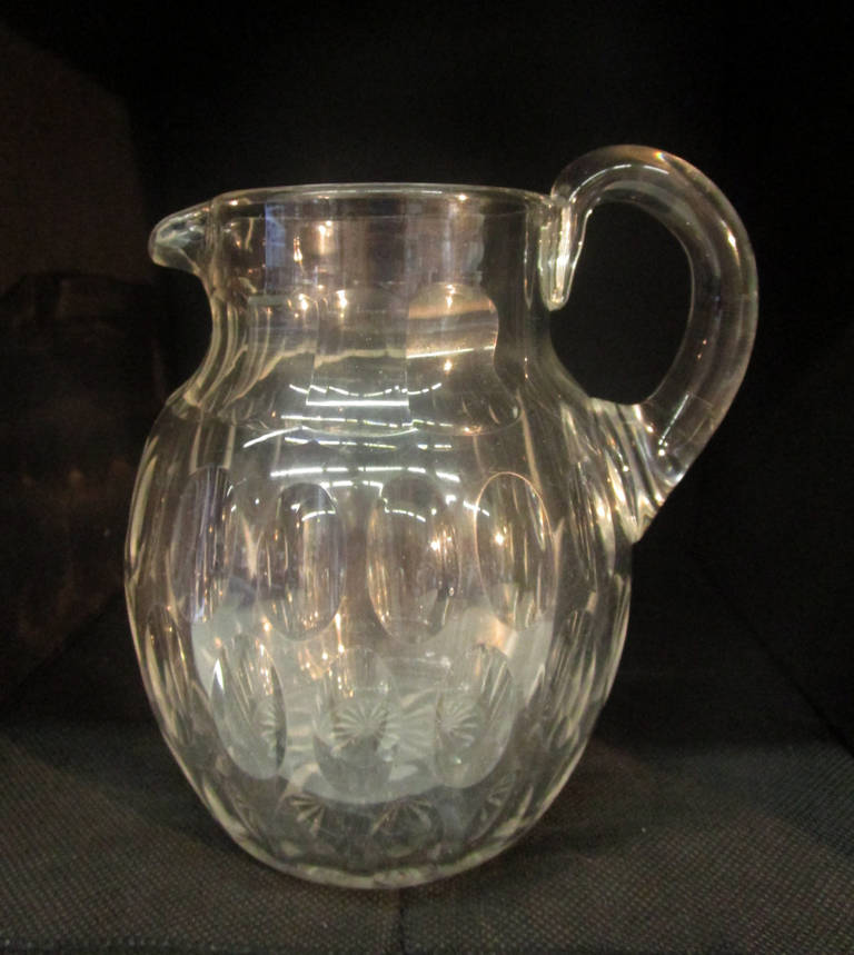 French Baccarat Crystal Pitcher, 1950s