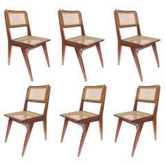 Chaises de salle à manger rares des années 1950 par Ligne Roset, ensemble de six pièces