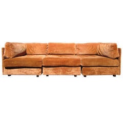 Three-Piece Modular Sectional Sofa by Milo Baughman