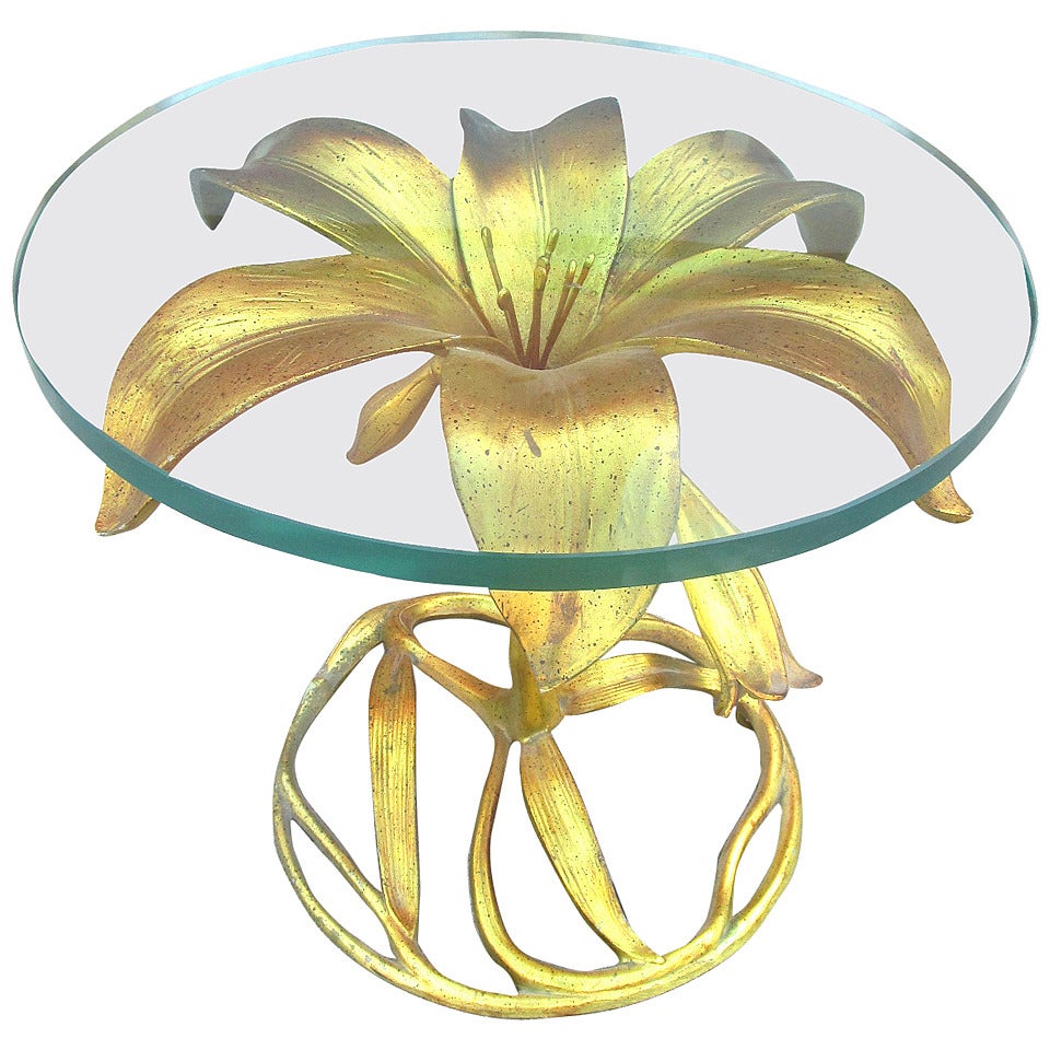Hollywood Regency Lily Side Table by Arthur Court