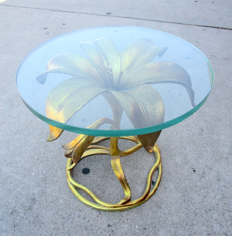 American Hollywood Regency Lily Side Table by Arthur Court