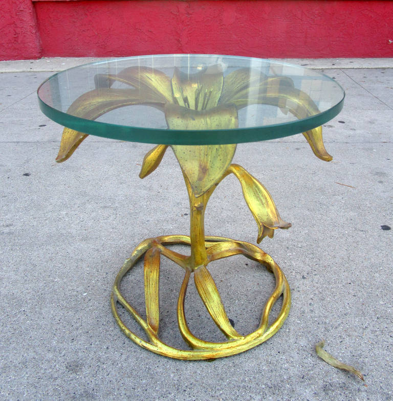 Mid-20th Century Hollywood Regency Lily Side Table by Arthur Court