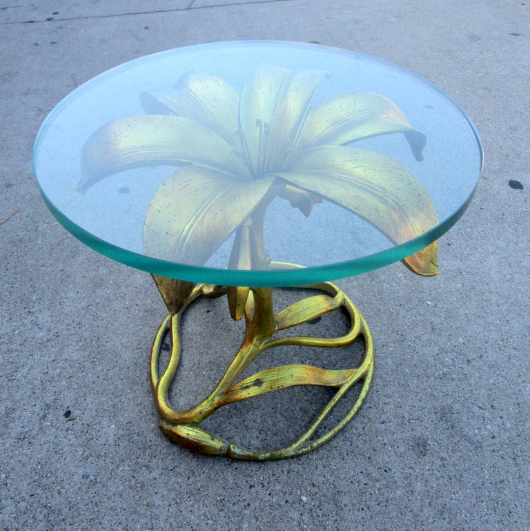 Hollywood Regency Lily Side Table by Arthur Court 1