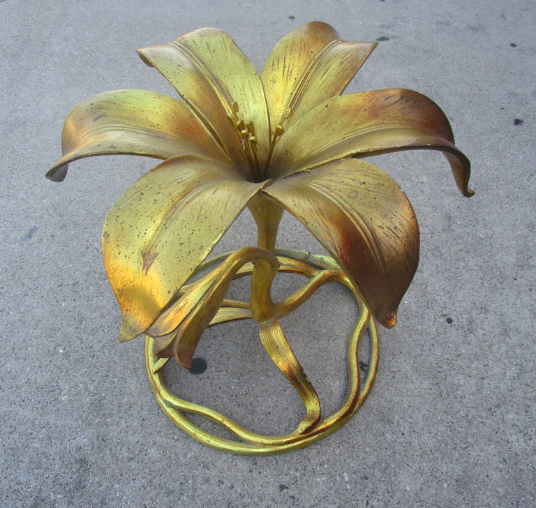 Hollywood Regency Lily Side Table by Arthur Court 3